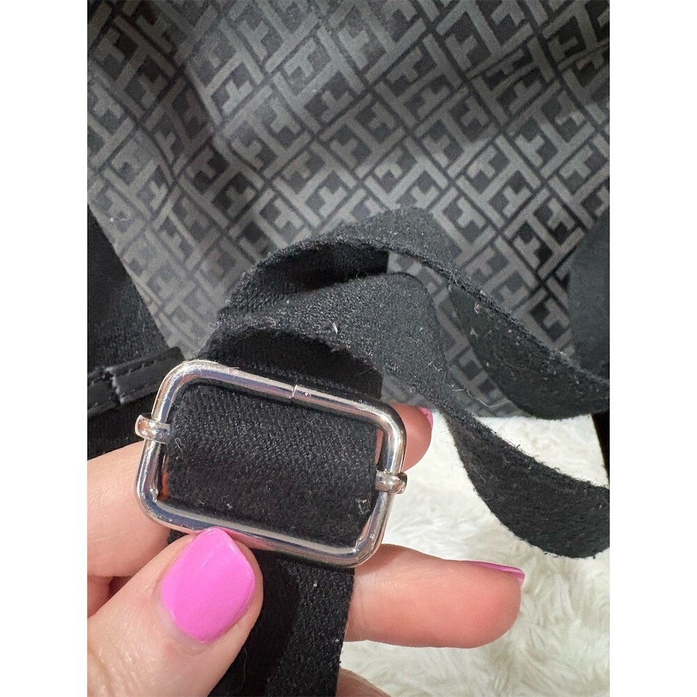 Tommy Hilfiger Crossbody Bag Womens Small Black Monogram Zip 10x11 - Picture 3 of 6